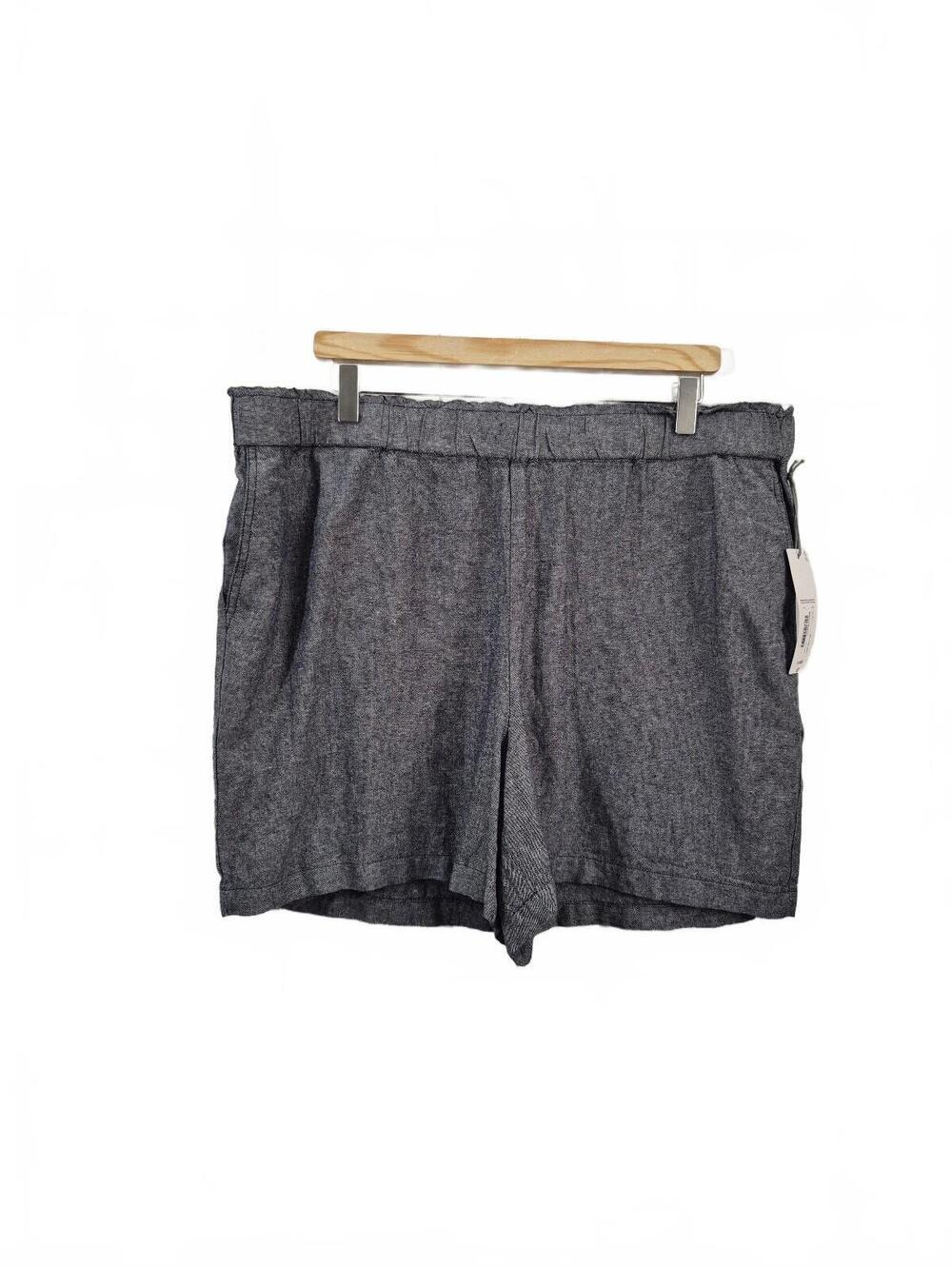 Liz Claiborne Women’s Linen Blend Pull-On Shorts Size Xl Gray Nwt – Lightweight